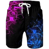 baratos Impressão Geométrica-Homens Gráfico Geométrica Calção Justo de Natação Shorts de Natação Bermuda de Surf Cintura Média Havaiana Designer Boho Casual Diário Feriado Com Cordão com forro de malha Cintura elástica Designer
