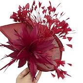 halpa Juhlahatut-fascinators sinamay Häät Teekutsut Kentucky Derby Hevoskilpailu Naisten päivä Vintage Muoti Käsintehty Kanssa Sulilla Päähine Päähineet