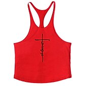 cheap Sports Gym T shirts-Men&#039;s Letter Tank Top Vest Top Undershirt Racer Back Tank Top Sleeveless T shirt U Neck Shirt Stylish Muscle Comfortable Sport Daily Vacation Black White Yellow Summer Clothing Apparel M L XL XXL