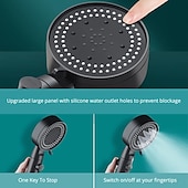 baratos Utensílios de Casa de Banho-Cabeça de chuveiro de 5 modos com bico anti-queda portátil, spray portátil de alta pressão e alto fluxo para economia de água com interruptor de pausa liga / desliga, acessórios de banheiro com