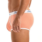 お買い得  メンズのボクサーパンツ-男性用 2パック ボクサー ポリエステル 高通気性 ソフト カラーブロック ミディアムウエスト ホワイト イエロー