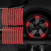 abordables Bandes de Décoration-40 pièces moyeu de roue de voiture bande réfléchissante autocollant roue de moto de voiture autocollant d&#039;avertissement réfléchissant fort jante de pneu autocollants réfléchissants accessoires de