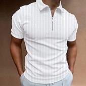 cheap Men&#039;s Classic Polo-Men&#039;s Polo Shirt Golf Shirt Work Daily Wear Turndown Quarter Zip Short Sleeve Fashion Classic Style Plain Half Zip Quarter Zip Summer Regular Fit Light Blue Black White Navy Blue Light Grey Apricot