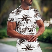 billiga Tropiske ferietrøjer-Herr Grafisk Kokosnötsträd T-shirt T-shirts Kortärmad T-shirt 3D-tryck Rund hals Skjorta Mode Hawaiisk Designer Utomhus Ledigt Dagligen Svart Ljusgrön Vin Vår &amp; sommar Kläder S M L XL 2XL 3XL