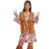cheap Dresses-Retro Vintage 1970s Disco Dress Flare Cuff Sleeve Hippie Printing Women&#039;s Masquerade Party &amp; Evening Pride Parade Pride Month Adults&#039; Dress