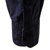 preiswerte Herren-Oberhemden-Herren Freizeithemd Hemdjacke Overshirt Einfarbig Outdoor Straße Rote Marineblau Blau Braun Langarm Umlegekragen Sommer Frühling Bekleidung Button-Down