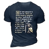 abordables Camisetas de fe-Hombre Graphic Caballeros templarios Letra Camiseta Tee Estilo casual Estilo clásico Manga Corta Camiseta Impresión 3D Cuello Barco Camisa Vintage Exterior Casual Diario Negro Azul Marino Verde