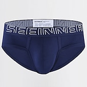 cheap Men&#039;s Briefs Underwear-Men&#039;s 2packs Briefs Brief Underwear 95% Cotton Washable Comfortable Letter Low Rise Black White