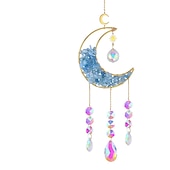 ieftine Prinzător de Vise-apărător de vise cu lună colorată atrăgător de soare de cristal clopoțel de vânt cadou realizat manual clopoțel de vânt ornament pentru agățat decor în aer liber