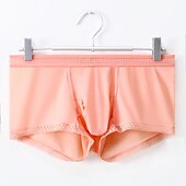preiswerte Boxershorts für Herren-Herren 3 Pack Unterwäsche Boxer Slip Nylon Eis-Seide Atmungsaktiv Waschbar Komfortabel Glatt Mittlere Hüfthöhe Schwarz Weiß