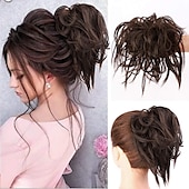 baratos Puxos-coque bagunçado desgrenhado updo elásticos de cabelo extensão com elástico elástico acessórios de cabelo bagunçado peças de cabelo para mulheres
