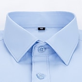 economico camicie da uomo no stiro-Per uomo Camicia Camicie Maglietta informale Camicia con bottoni Liscio Matrimonio Ufficio / Business Nero Bianco Rosa Blu marino scuro Manica lunga Collo ripiegabile Primavera estate Abbigliamento