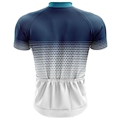 cheap Men's Clothing Sets-Men's Cycling Jersey with Bib Shorts Short Sleeve Mountain Bike MTB Road Bike Cycling Summer Blue White Yellow Geometric Dot Bike 3D Pad Quick Dry Back Pocket Moisture Wicking Breathable Spandex