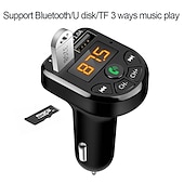 preiswerte Bluetooth Auto Kit/Freisprechanlage-Bluetooth 5.0 FM-Transmitter Car Kit MP3-Modulator-Player Wireless-Freisprecheinrichtung Audio-Empfänger Dual-USB-Schnellladegerät 3.1a