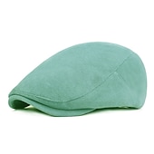 abordables Sombreros de hombre-Hombre Gorra Plana Negro Amarillo Algodón Ropa de calle Elegante Moda de los años 20 Exterior Diario Noche Plano Templado
