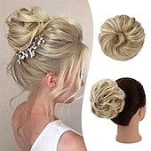 economico Chignon-pezzo di capelli chignon disordinato rswete instant rose bun capelli scrunchie posticci per le donne pezzi di capelli ricci ondulati chignon coda di cavallo estensioni dei capelli updo parrucchino