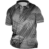 baratos polo masculino plus size-Homens Tamanho Grande Camiseta Polo Grande e Alto Estampas Abstratas Aberto para a Lateral Imprimir Manga Curta Primavera Verão Esportes Moda Roupa de rua Designer Ao ar livre Rua Blusas