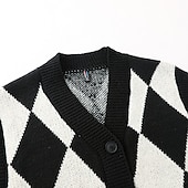 preiswerte Herren Strickjacke-Herren Pullunder Strickjacke Gerippt Stricken Taste Strick Geometrisch V Ausschnitt Moderne zeitgenössische Freizeitskleidung Ausgehen Bekleidung Ärmellos Herbst Winter Schwarz Blau M L XL