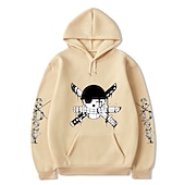 economico Grafica di personaggi di cartoni animati e film-One Piece Monkey D.Rufy Roronoa Zoro Felpa con cappuccio Stampa Tasca frontale Grafica Per Da coppia Per uomo Per donna Per adulto Stampa a caldo