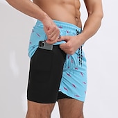 baratos shorts de natação masculinos-Homens Bermuda de Surf Shorts de Natação Calção Justo de Natação Surf Casual Feriado Praia Secagem Rápida Com Cordão Com forro de compressão Gradiente Havaiana Boho Roupas Esportivas 1 5