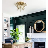 voordelige Plafondlampen-led ceilling licht messing moravische ster lamp inbouw colloid lamp zaad glazen kap boho marokkaanse plafondlamp keuken entree