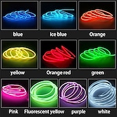 olcso Neon LED-es világítás-9,8 láb 3 m autó lámpa 12 V led hideg lámpák rugalmas el neon huzal automatikus lámpák az autón hideg fénycsíkok vonal belső dekorációs csíkok lámpák lámpák rugalmas neon
