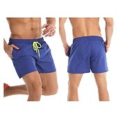 cheap Men&#039;s Swimming Shorts-Men&#039;s Board Shorts Swim Shorts Swim Trunks Summer Shorts Beach Shorts Drawstring Elastic Waist Plain Quick Dry Short Daily Holiday Hawaiian Boho Black Yellow Micro-elastic