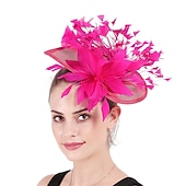 halpa Juhlahatut-fascinators sinamay Häät Teekutsut Kentucky Derby Hevoskilpailu Naisten päivä Vintage Muoti Käsintehty Kanssa Sulilla Päähine Päähineet