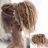 baratos Puxos-coque bagunçado desgrenhado updo elásticos de cabelo extensão com elástico elástico acessórios de cabelo bagunçado peças de cabelo para mulheres