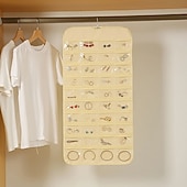billige Smykkeoppbevaring-48grids hengende smykker oppbevaring øredobber halskjede armbånd hengende gjennomsiktig veske med rom holder organisator