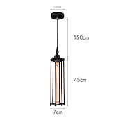 economico Luci Isola cucina-lampada a sospensione a led lungo 17,5 &quot;gabbia tubolare gabbia nera o in ottone edison ciondolo barra sospesa - lampada da soffitto a filo nero illuminazione industriale
