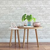 voordelige Behang-cool wallpapers muurschildering wit baksteenbehang afpel- en plakbehang verwijderbaar pvc/vinyl zelfklevend 17,7&quot;x118&quot;(45cmx300cm) / 45x300cm