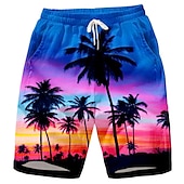 economico Piante e Fiori Tropicali-Per uomo Piante Stampa Paesaggio Pantaloncini da mare Pantaloncini da Surf Costume nuoto a pantaloncino Misura del girovita medio Hawaiano Casual Pantaloncini Ferie Rete Coulisse con fodera in rete