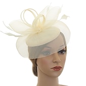 levne Fascinátory-fascinátory kentucky derby klobouk pokrývka hlavy organza polyester / polyamid fedora klobouk poddajný klobouk závojový klobouk čajový večírek dostih dámy den vintage styl vintage elegantní s