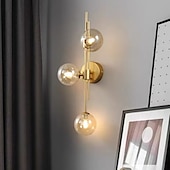 ieftine Aplici de Interior-aplic led de perete 3 lumini aplice de perete din sticlă la mijlocul secolului corpuri de iluminat de perete glob modern labota de baie cu abajur de sticlă aplice de perete de interior pentru