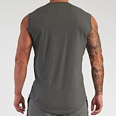 Недорогие Спортивные майки-Муж. Безрукавка Майки Без рукавов V-образный вырез Лето Полотняное плетение Мода Мышцы Тренировка Отпуск спорт Повседневные Черный Белый Винный Футболка для мужчин