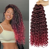 cheap Crochet Hair-18 Inch 8 Packs Curly Crochet Hair Beach Curl Water Wave Crochet Hair Deep Wave Wavy Braids Curly Crochet Hair For Black Women