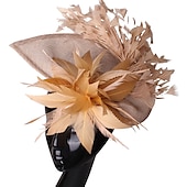 halpa Juhlahatut-fascinators sinamay Häät Teekutsut Kentucky Derby Hevoskilpailu Naisten päivä Vintage Muoti Käsintehty Kanssa Sulilla Päähine Päähineet