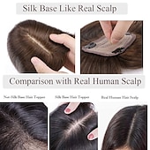 economico Pezzi di capelli umani e toupet-scelte 120% densità base di seta parrucchino superiore 100% estensioni dei capelli umani clip in su capelli topper per le donne parte superiore dei capelli fatta a mano parte centrale con perdita di