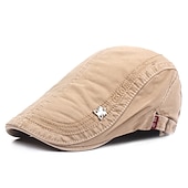 cheap Men&#039;s Hats-Men&#039;s Flat Cap Black Navy Blue Cotton Fashion Streetwear Stylish 1920s Fashion Outdoor Daily Going out Letter Warm