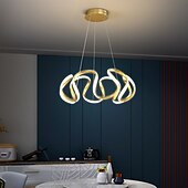 billige Sirkeldesign-led pendellys 50cm 1-lys ring sirkeldesign dimbar aluminiumslakkert finish luksuriøs moderne stil spisestue soverom pendellamper 110-240v kun dimmes med fjernkontroll