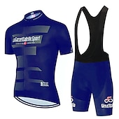 cheap Men&#039;s Clothing Sets-Men&#039;s Short Sleeve Cycling Jersey with Bib Shorts Blue Bike 3D Pad Breathable Quick Dry Sports Graphic Clothing Apparel