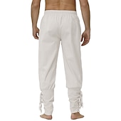 baratos calça casual-Homens Corredor Calças Calça casual Com Cordão Cintura elástica Côr Sólida Palco Streetwear Moda Punk e gótico Ajuste Largo Preto Branco