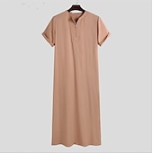cheap Arabian Muslim-Men&#039;s Robe Thobe / Jubba Religious Saudi Arabic Arabian Muslim Ramadan Adults Leotard / Onesie