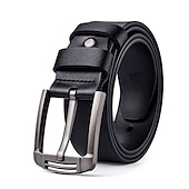 preiswerte Herren-Gürtel-Herren Ledergürtel Klassischer Jeansgürtel Schwarz Kaffee Dermis Retro Traditionell Glatt Freizeitskleidung Ausgehen Wochenende