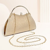 abordables Pochettes et sacs à main de soirée-sac à main de soirée élégant en or pour femme – sac à main métallique plissé avec poignée en strass pour femme, mariage, fête et événements officiels