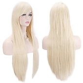 abordables Perruques de fête-perruques 32 80cm longue ligne droite anime mode femmes cosplay perruque fête perruque carnaval cosplay fête perruques