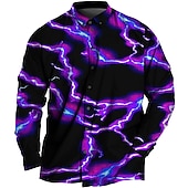 economico Camicie taglie forti da uomo-Per uomo Taglie Forti Camicia Grande e alto Stampe Grafiche Collo ripiegato Bottoni Manica Lunga Primavera &amp; Estate Sport Moda Streetwear Designer All'aperto Vacanza Top