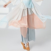 お買い得  ダンス練習着-アクティブウェア パンツ フリル スプライシング 女性用 性能 訓練 ハイウエスト ポリエステル