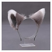 お買い得  ヘアスタイリングアクセサリー-キツネクリップ 猫耳 オオカミの足跡 コスプレ衣装 ハロウィン ファンシーパーティーコスチュームアクセサリー かわいいロリータぬいぐるみ kc キツネの耳の頭飾り 動物の耳のアクセサリー 猫耳カチューシャ